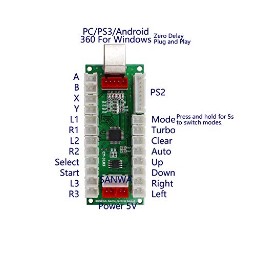 SJ@JX Arcade USB Encoder PC PS3 Android PS3 Encoder Power 5V Zero Delay Arcade Joystick Android Encoder - Image 2