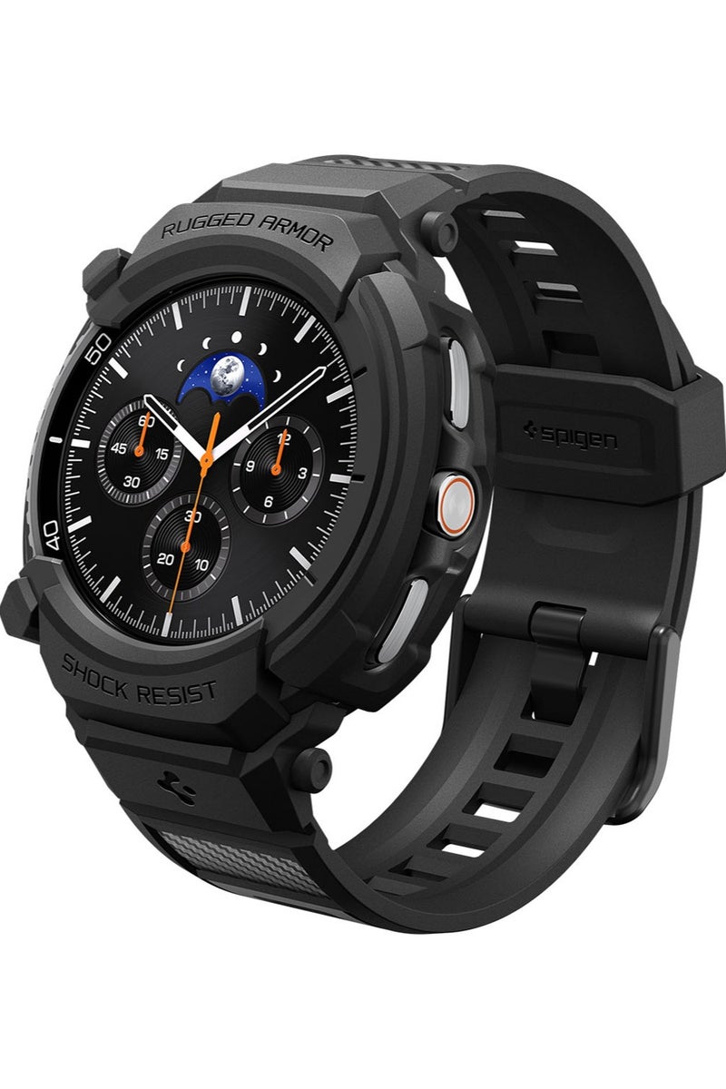 Spigen Rugged Armor Pro for Samsung Galaxy Watch 8 Classic 46mm Case with Band (2025) - Matte Black - Image 1