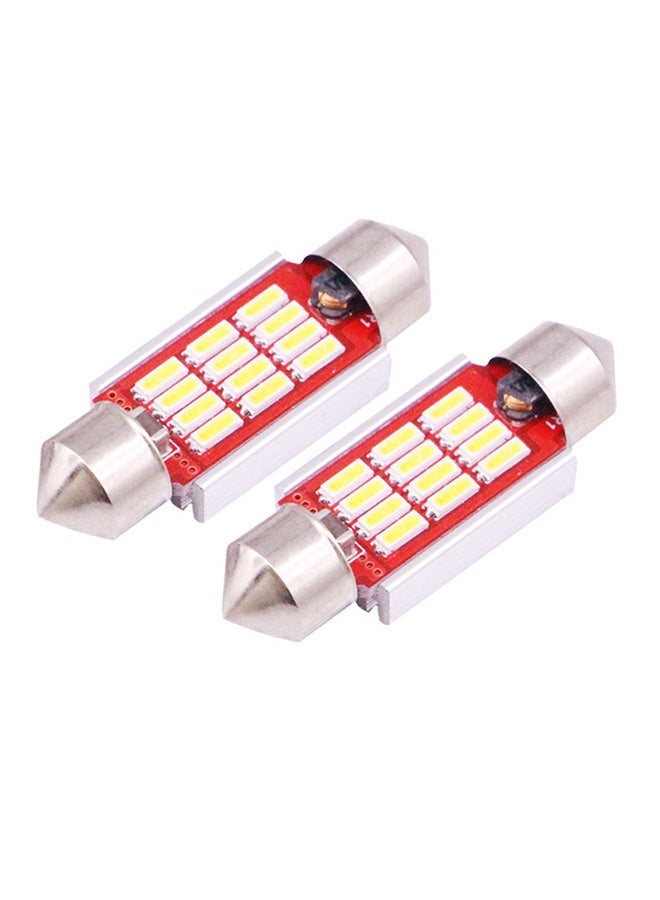 MUNTAQI 2-Piece 36mm 3.5W 180LM White Light 12 LED SMD 4014 CANBUS License Plate Reading Lights - Image 1
