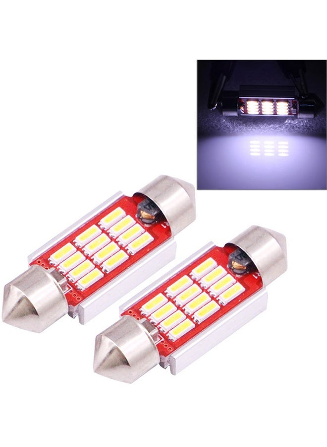 MUNTAQI 2-Piece 36mm 3.5W 180LM White Light 12 LED SMD 4014 CANBUS License Plate Reading Lights - Image 2