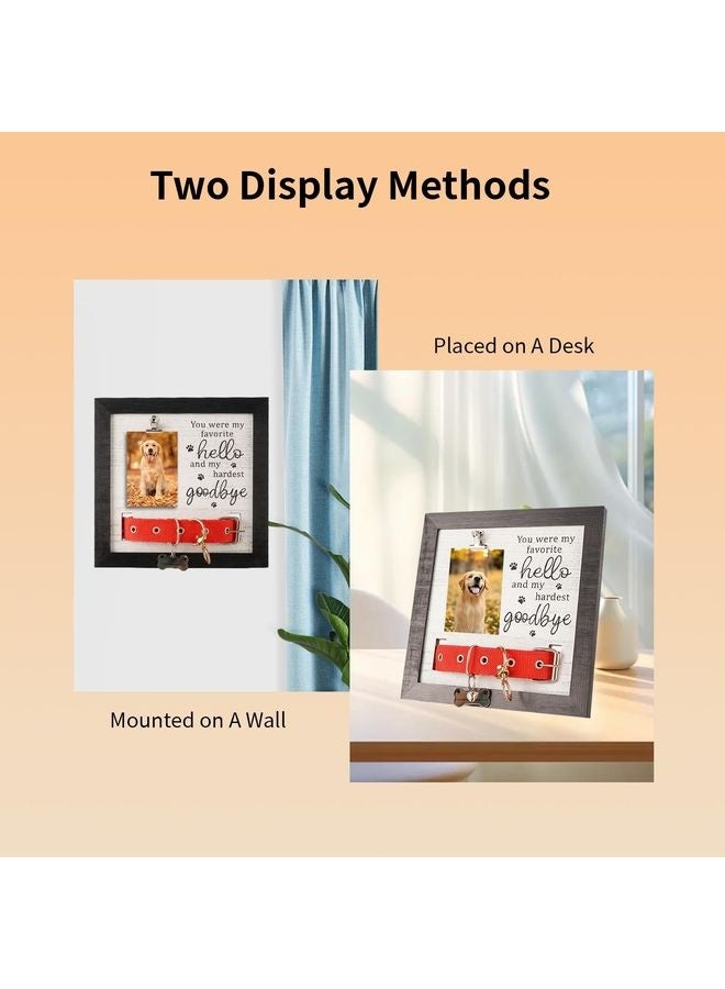 MOWKIT Dog Collar Memorial Picture Frame with Paw Print, Loss of Dog Sympathy Gift, Pet Bereavement Photo Frame for Dog Cat, Condolence Gift for Pet Lovers - Image 3