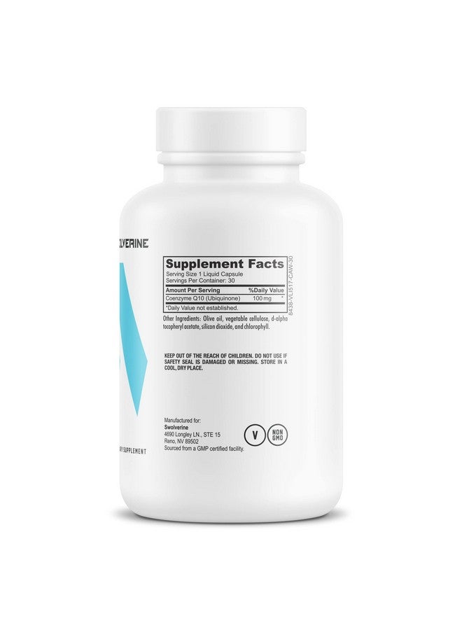 سولفرين Swolverine CoQ10 | 100 مجم، مضاد للأكسدة لصحة القلب، يدعم طاقة الخلايا، 30 كبسولة هلامية غير معدلة وراثيًا - Image 2