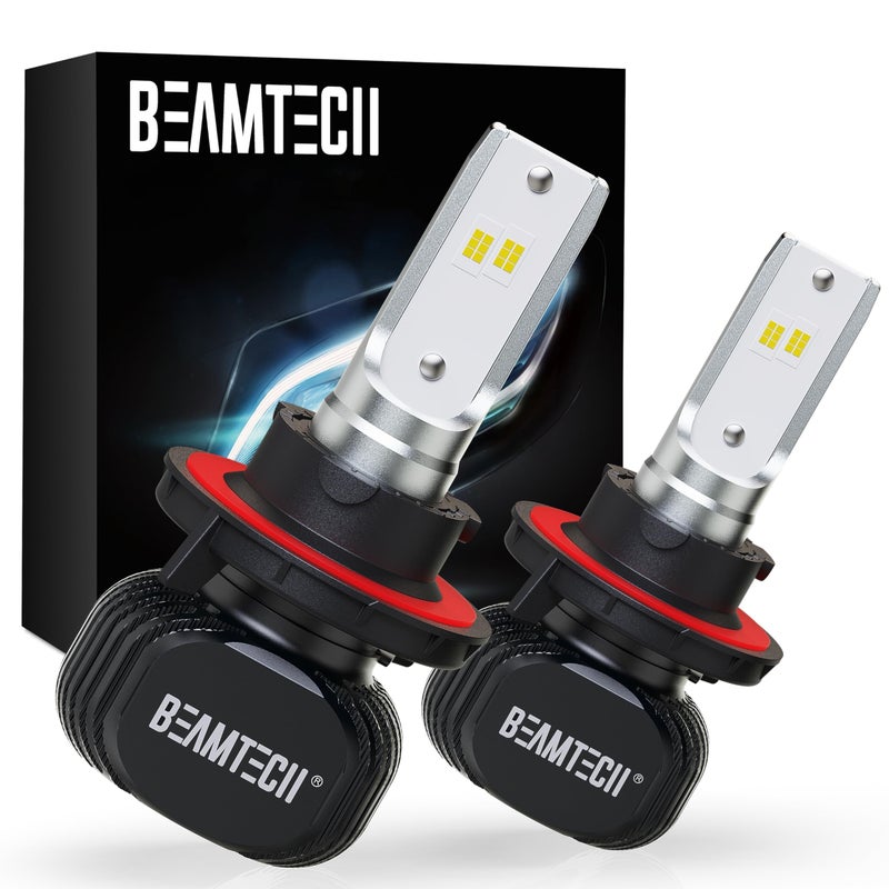 BEAMTECH H139008 Bulbs S1 Series Fanless 300 Brighter 6500K White Fog Light for Car Powersports ATV UTV Pack of 2