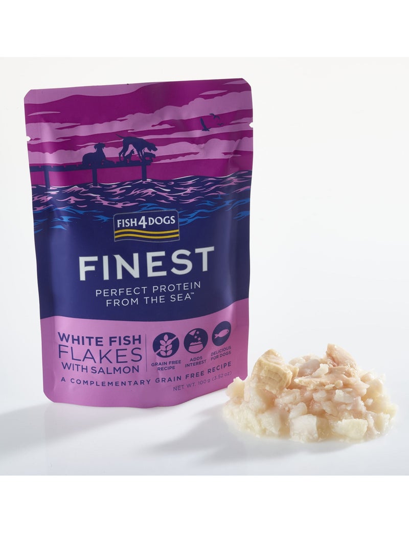 fish4dogs Fish4Dogs White Fish Flakes with Salmon Wet Food 10X100G - Image 2