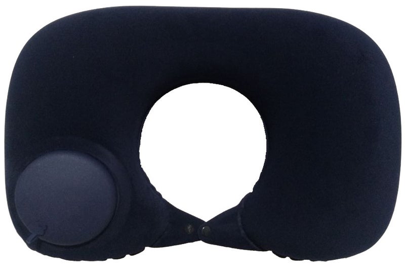 Generic Press inflatable U-shaped pillow neck pillow travel artifact neck folding portable flocking blowing travel pillow U-shaped pillow  - Image 5