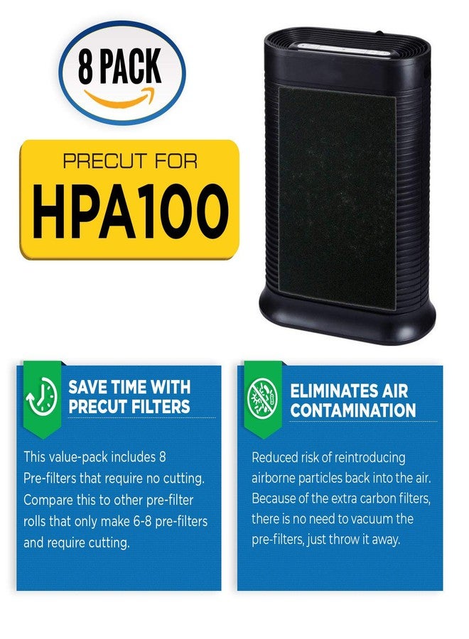 فيفا فلاتر HPA100 بديلة لأجهزة تنقية الهواء من هانيويل - عبوة من 8 فلاتر - فلتر HRF-A100 متوافق مع HPA100، 104، 105، 090، 094 - Image 2