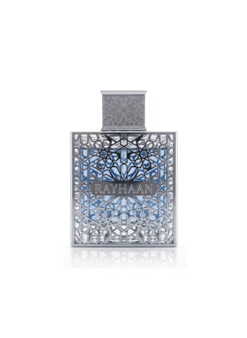 ريحان  عطر اكواتيكا او دي بارفان من ريهان 100 مل، عطر فاخر بتصميم هندسي اسلامي، زجاجة زجاجية سوداء وتركوازية، عطر شرق اوسطي - ريحان اكواتيكا او باردو فان 100 مل - عطر فاخر - Image 2