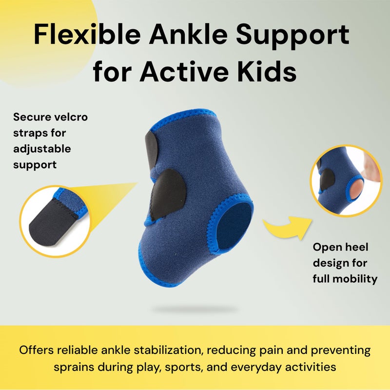 BraceUP Kids Ankle Brace â€“ Youth Sports Support for Boys & Girls, Adjustable Foot Stabilizer for Sprains, Injuries & Active Play for Daily Wear (S 4'1"-4'11" ft) - Image 2