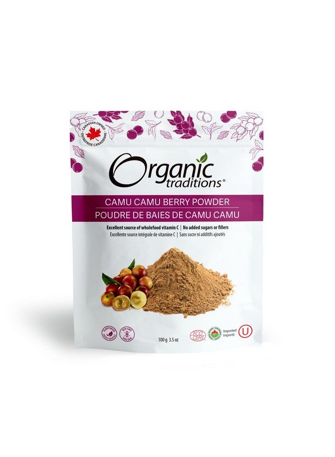 أورجانيك تراديشنز مسحوق توت كامو كامو العضوي الفائق الغذاء رائع للعصائر وأكثر من ذلك، كيس 100 جرام/3.5 أونصة - Image 1