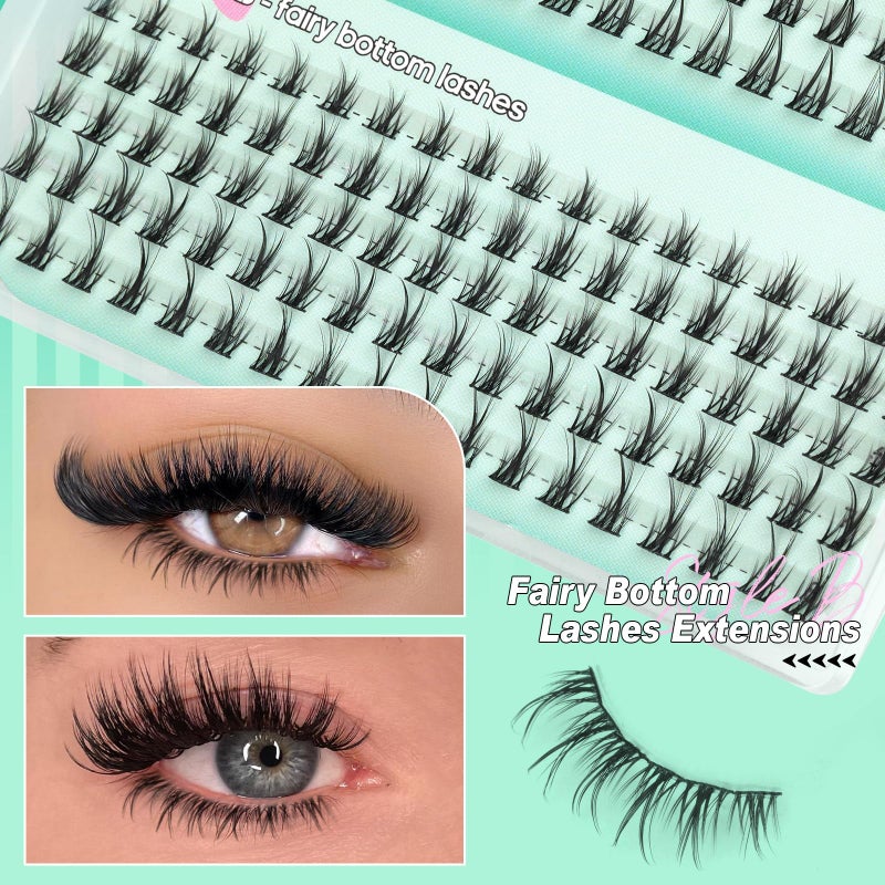 calphdiar Bottom Lashes Manga Fairy Bottom Lash Clusters DIY Eyelash Extension 5-8mm Bottom Eyelashes Individual 2 Styles Natural Lower Lashes Clusters for Bottom Lash Extensions by calphdiar - Image 4