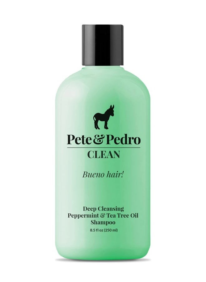 Pete & Pedro CLEAN Shampoo - Deep Cleansing Tea Tree Oil And Peppermint Daily Cleaning Haircare Shampoo For Men & Women | Helps With Dandruff & Greasy Hair | As Seen on Shark Tank, 2.0 oz.  - Image 1