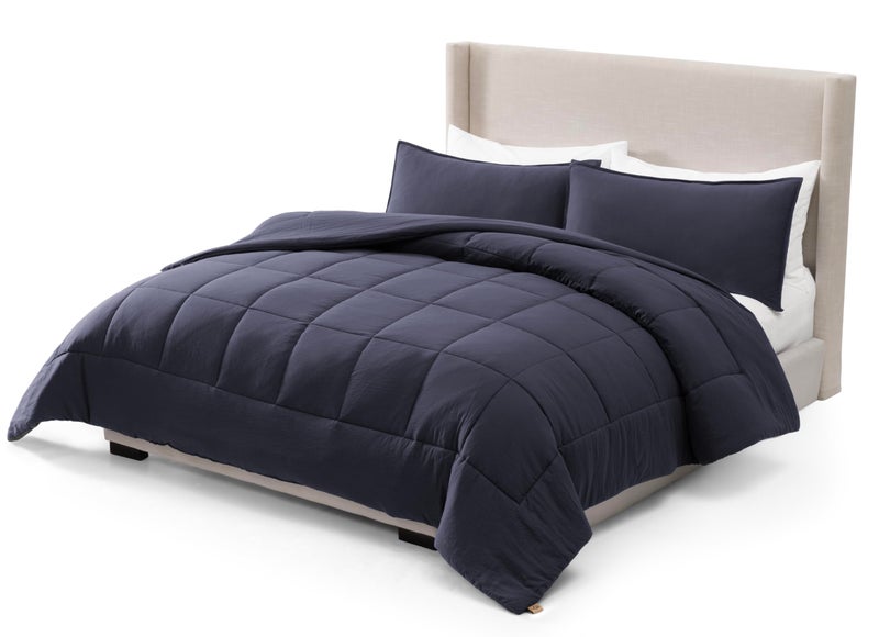 UGG Leonora Comforter Set with 2 Pillow Shams Lightweight Down Alternative Blanket Reversible Cozy Warm All Season Washable and Hypoallergenic Bedding Set, King, Navy Blue - Image 1