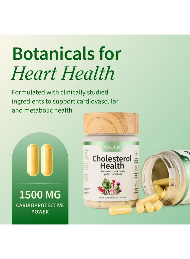 SNAP SUPPLEMENTS Cholesterol Health - Support Healthy Cholesterol Levels and Natural Heart Health, 60 Capsules - Image 2