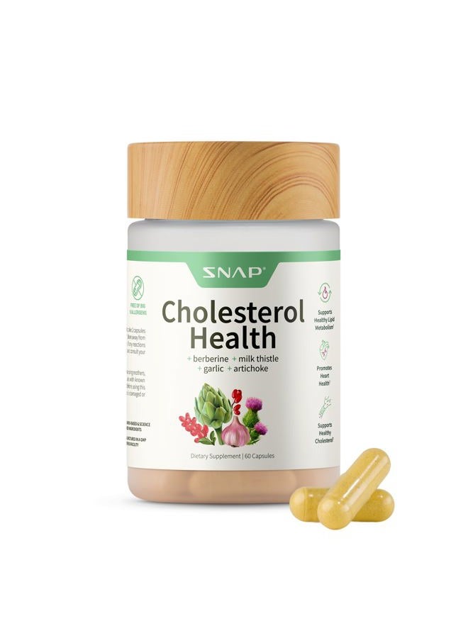SNAP SUPPLEMENTS Cholesterol Health - Support Healthy Cholesterol Levels and Natural Heart Health, 60 Capsules - Image 1