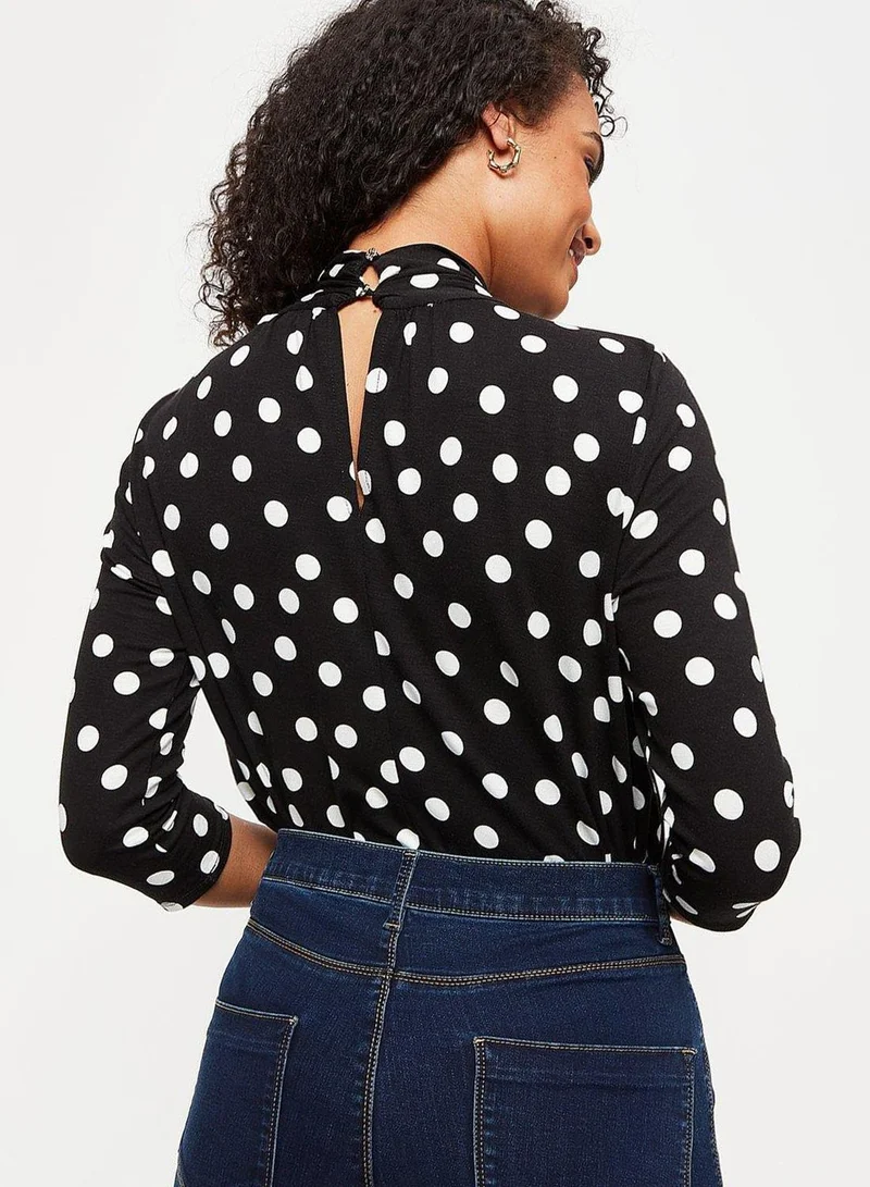DOROTHY PERKINS Polka Dot Knitted Top