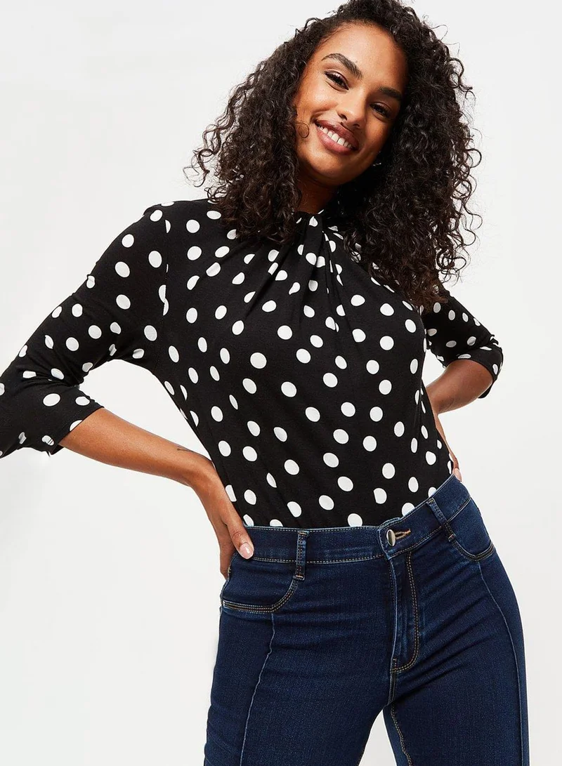 DOROTHY PERKINS Polka Dot Knitted Top