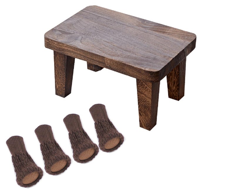 TEMIREN Tung wood step stool with non-slip rubber feet, small step stool for bedroom, kitchen and living room, load capacity up to 300 lbs, sturdy and durable, no assembly required - Image 2