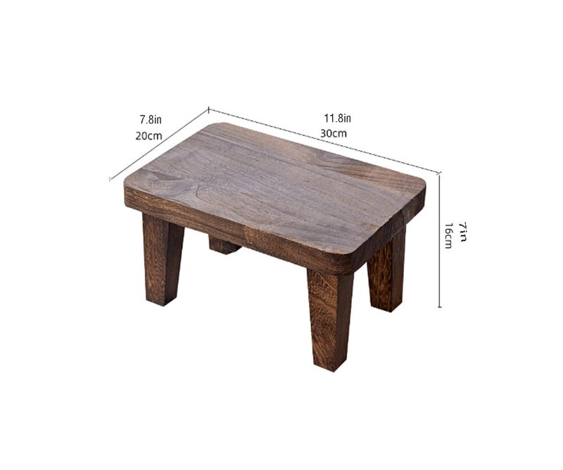 TEMIREN Tung wood step stool with non-slip rubber feet, small step stool for bedroom, kitchen and living room, load capacity up to 300 lbs, sturdy and durable, no assembly required - Image 3