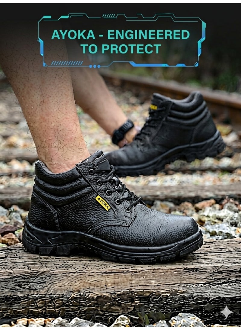 Ayoka Synthetic Leather Safety Shoes For Constructional - Image 1