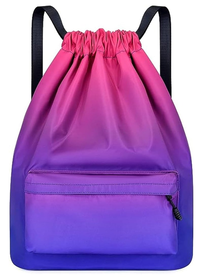 Oasisgalore Backpack Business Simple Crossbody Laptop Bag Fashion Clothes Travel Bag Travel Sail Zipper Handbag Waterproof Drawstring Sport bag,Pink  - Image 1