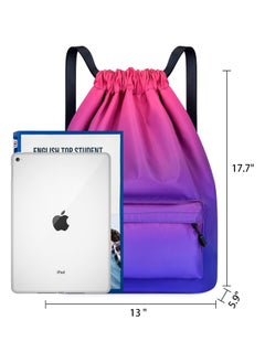Oasisgalore Backpack Business Simple Crossbody Laptop Bag Fashion Clothes Travel Bag Travel Sail Zipper Handbag Waterproof Drawstring Sport bag,Pink  - Image 2