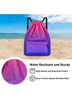 Oasisgalore Backpack Business Simple Crossbody Laptop Bag Fashion Clothes Travel Bag Travel Sail Zipper Handbag Waterproof Drawstring Sport bag,Pink  - Image 4
