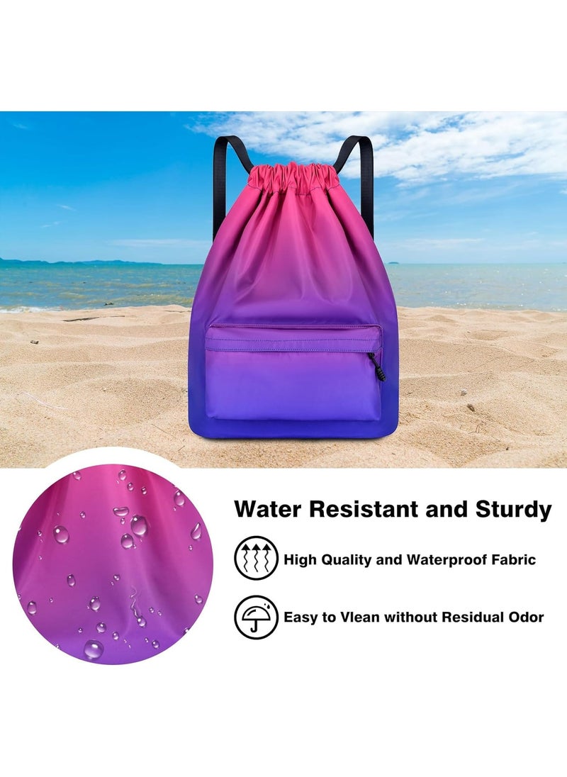 Oasisgalore Backpack Business Simple Crossbody Laptop Bag Fashion Clothes Travel Bag Travel Sail Zipper Handbag Waterproof Drawstring Sport bag,Pink  - Image 4