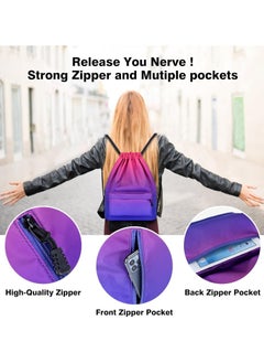 Oasisgalore Backpack Business Simple Crossbody Laptop Bag Fashion Clothes Travel Bag Travel Sail Zipper Handbag Waterproof Drawstring Sport bag,Pink  - Image 5