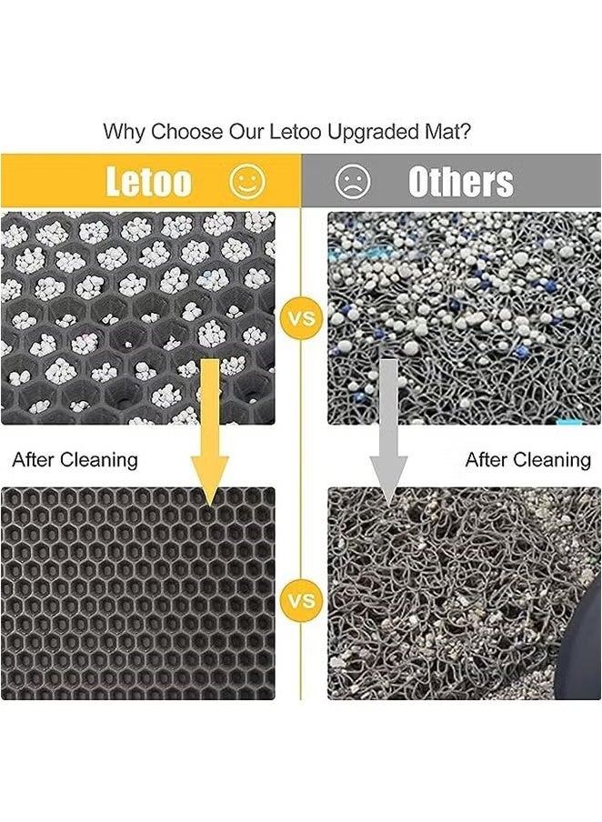 Pet Cat Litter Mat Double Layer Sand Cat Mats For Large Size Foldable Non-slip Waterproof Pet Bed Easy Clean Foldable Mats (Black) - Image 3