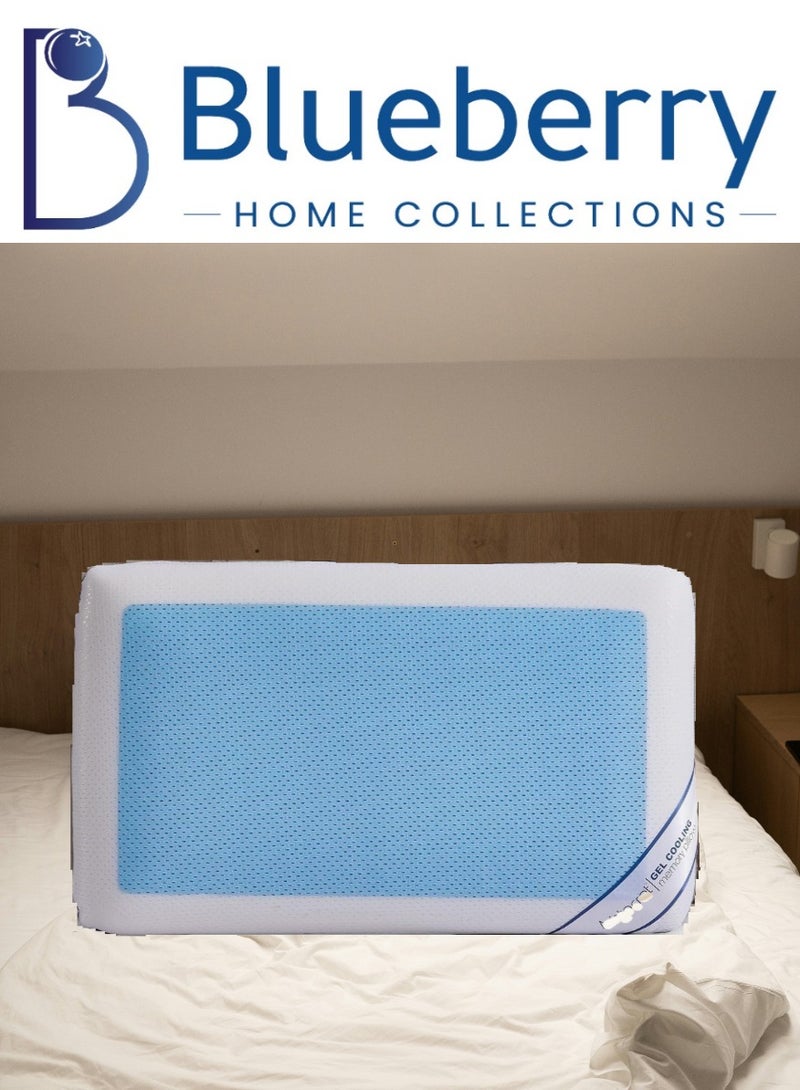 Blueberry وسادة فوم ميموري ديلوكس مع تقنية التبريد وغطاء قابل للإزالة - 60x40x13 سم - Image 1