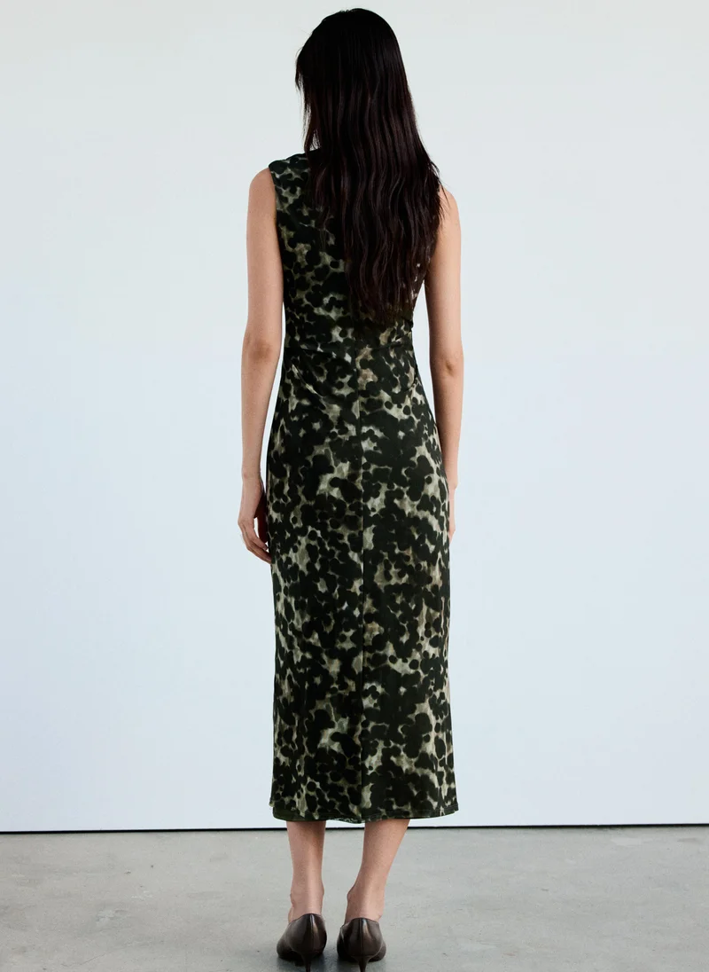 Mango Printed Mesh Dress