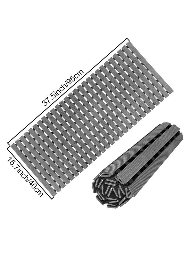 MBOSS Bath Tub Shower Mat Non Slip Bathtub Mats for Bathroom Shower Floor Mat Bath Mats for Shower Tub Anti Slip Shower Mat with Drain Hole and Large Suction Cups (Dark Grey, 37.5 X 15.7 Inch) - Image 5