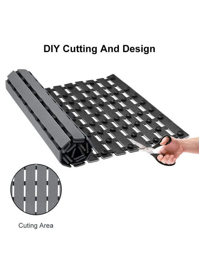 MBOSS Bath Tub Shower Mat Non Slip Bathtub Mats for Bathroom Shower Floor Mat Bath Mats for Shower Tub Anti Slip Shower Mat with Drain Hole and Large Suction Cups (Dark Grey, 37.5 X 15.7 Inch) - Image 4