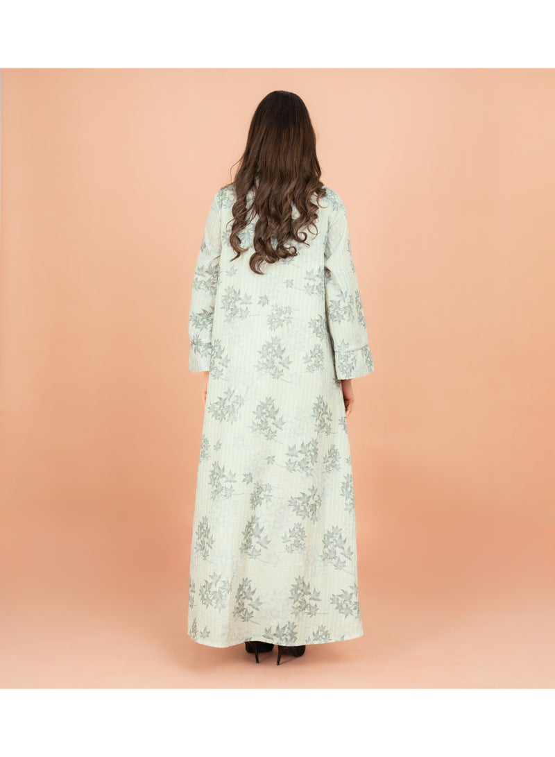 اكسا جلابية أنيقة بطبعات ماندارين - Image 4