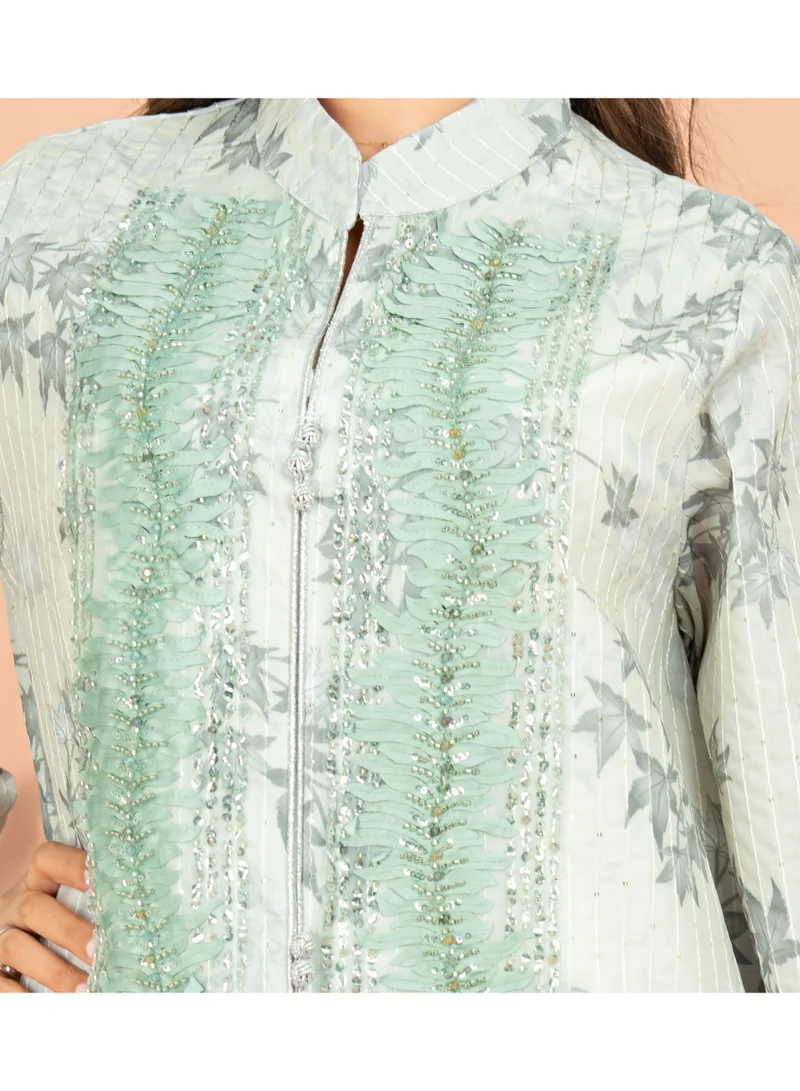 اكسا جلابية أنيقة بطبعات ماندارين