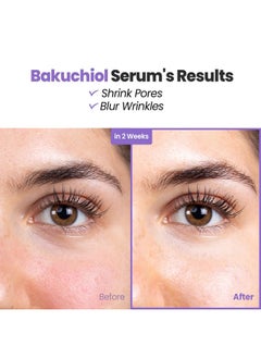 Glam Up Glam Up Bakuchiol Serum & Hyaluronic Acid - Anti-Aging Retinol Alternative Serum, Blur Fine Lines, Anti-Wrinkles, Pore shrink and Soothing Pimples, Hydrate Facial Skin, Cruelty-Free (1.01 Fl Oz)  - Image 2