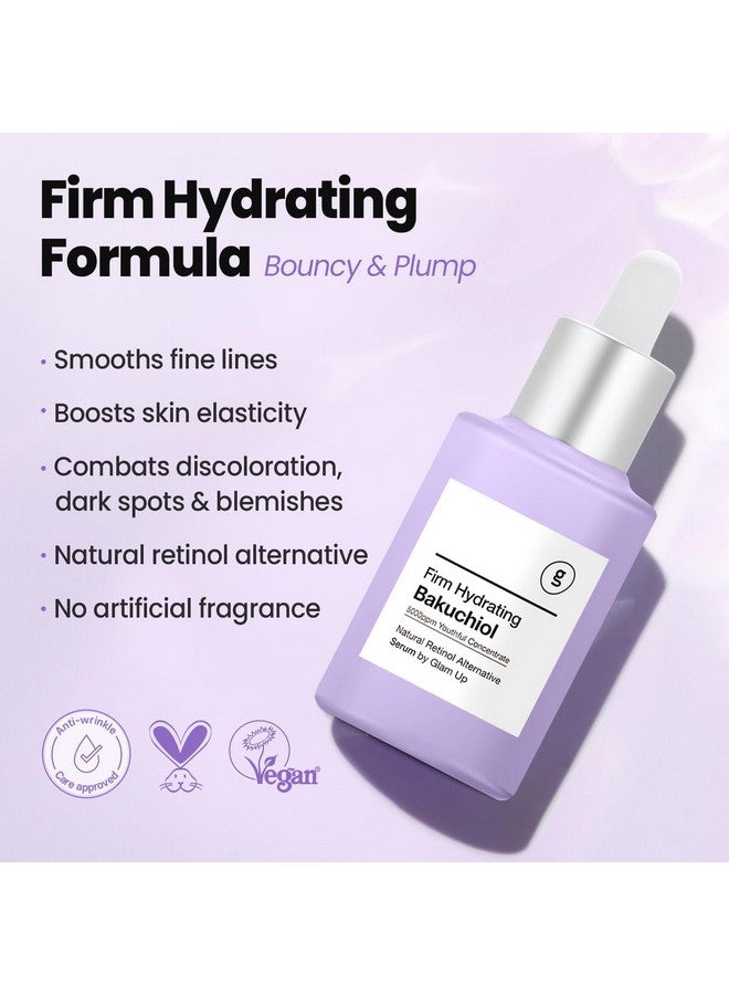 Glam Up Bakuchiol Serum & Hyaluronic Acid - Anti-Aging Retinol Alternative Serum, Blur Fine Lines, Anti-Wrinkles, Pore shrink and Soothing Pimples, Hydrate Facial Skin, Cruelty-Free (1.01 Fl Oz) - Image 4