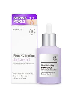 Glam Up Glam Up Bakuchiol Serum & Hyaluronic Acid - Anti-Aging Retinol Alternative Serum, Blur Fine Lines, Anti-Wrinkles, Pore shrink and Soothing Pimples, Hydrate Facial Skin, Cruelty-Free (1.01 Fl Oz)  - Image 1