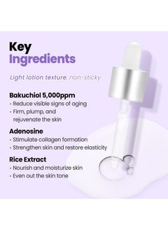 Glam Up Glam Up Bakuchiol Serum & Hyaluronic Acid - Anti-Aging Retinol Alternative Serum, Blur Fine Lines, Anti-Wrinkles, Pore shrink and Soothing Pimples, Hydrate Facial Skin, Cruelty-Free (1.01 Fl Oz)  - Image 5