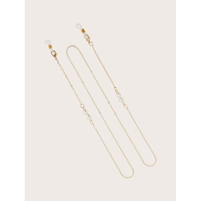 سلسلة نظارة باللؤلؤ- لون ذهبى - Image 2