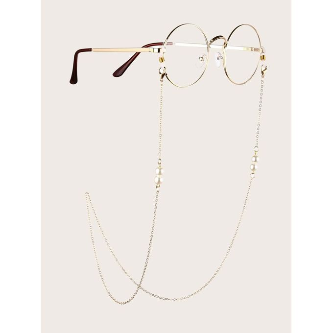 سلسلة نظارة باللؤلؤ- لون ذهبى - Image 1