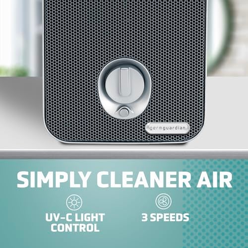 GermGuardian Air Purifier for Home with HEPA Filter, Removes 99.97% of Pollutants, Covers up to 375 Sq. Foot Room in 1 Hr, UV-C Light Helps Reduce Germs, Zero Ozone Verified, 11", Silver, AC4100CA - Image 4