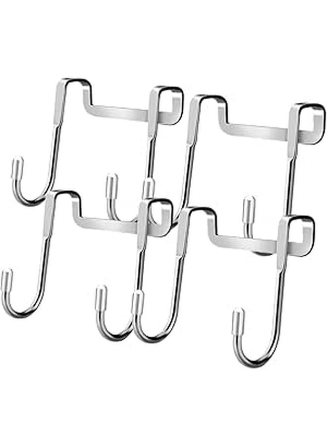 4Pcs Stainless Steel Over Door Towel Rack Space Saving Shower Hooks For Kitchen Bathroom - Image 1