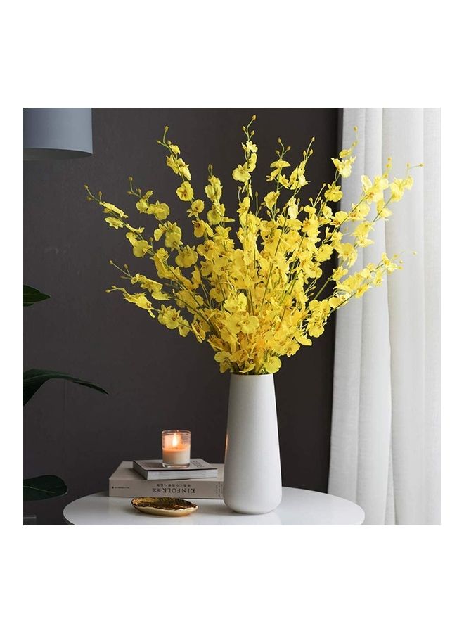 نيبمينينت باقة زهور أوركيد صناعية من 12 قطعة أصفر/ أخضر - Image 4