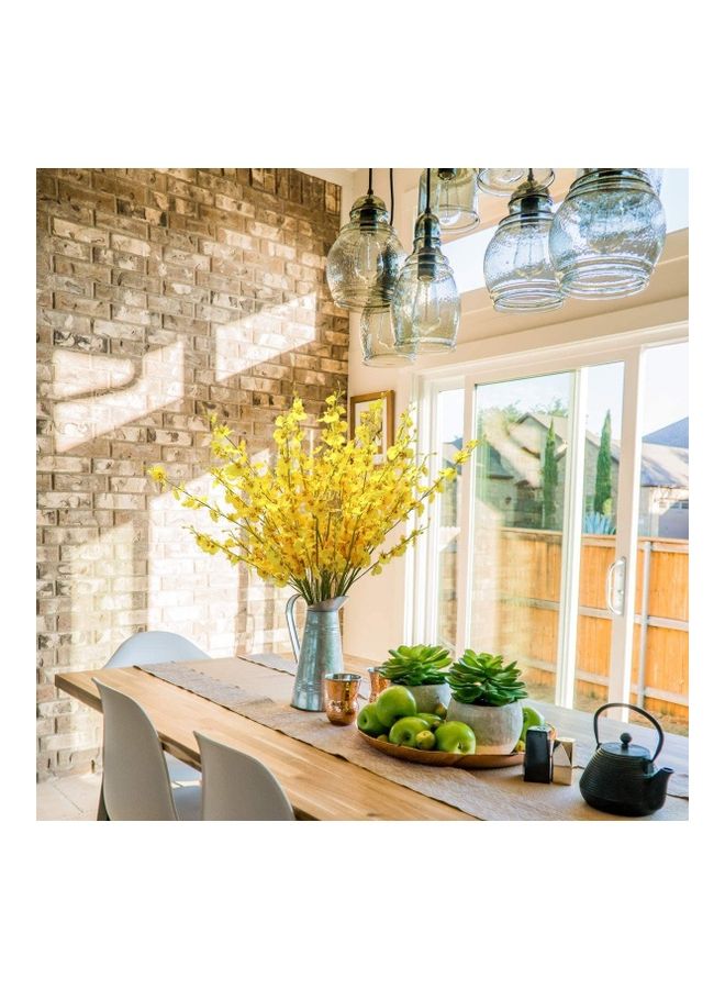 نيبمينينت باقة زهور أوركيد صناعية من 12 قطعة أصفر/ أخضر - Image 2