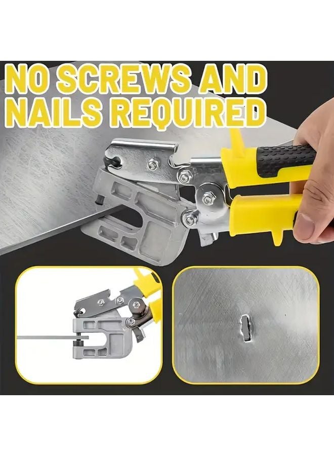 Heavy Duty Manual Drywall Metal Stud Crimper Tool Set Ergonomic Yellow Handle - Image 2