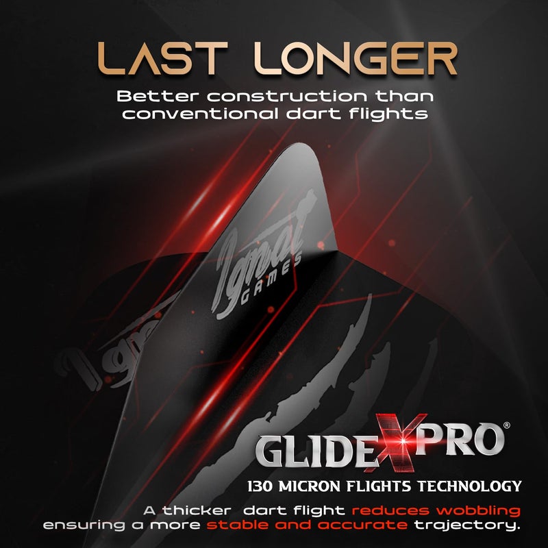 IgnatGames Dart Flights and Accessories â€“ 18/30 GlideXPro 130 Micron Flights in Various Shapes and 6 Flight Protectors - Image 5