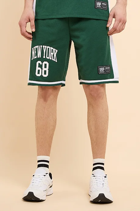 R&B Printed Shorts with Drawstring Waist