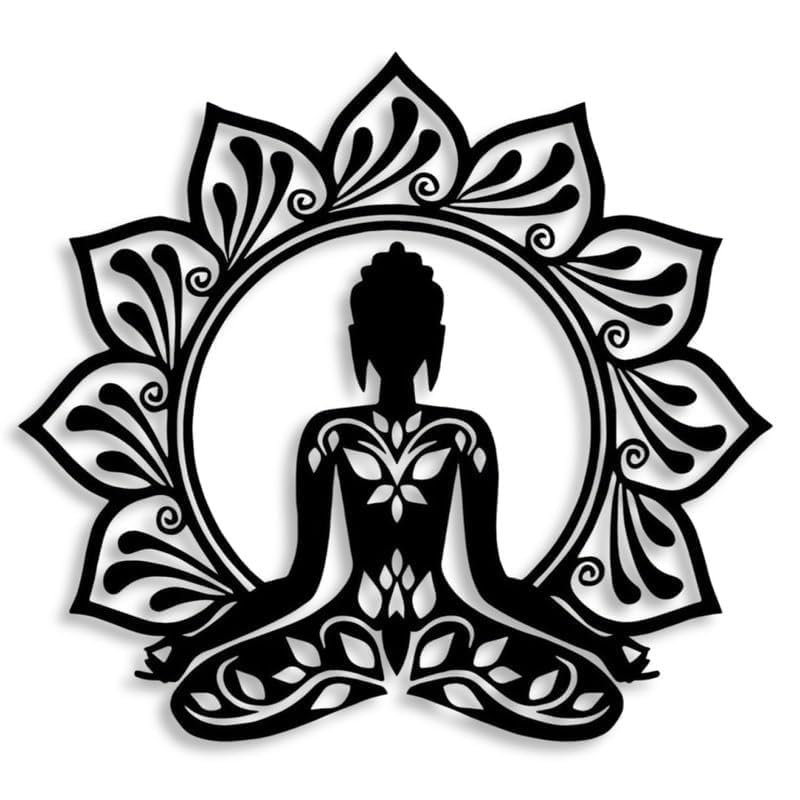 Reyox Reyox Meditating Buddha Wall Dcor for Living Room Buddha Wall Art Frame Spiritual Wall Hangings Yoga Wall Dcor 4037 CM
