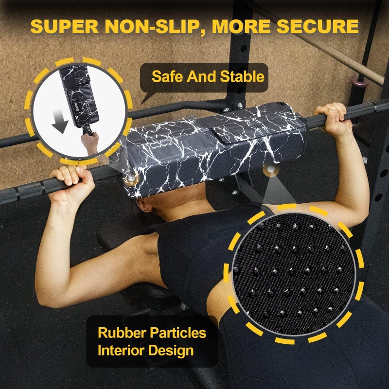POWER GUIDANCE Square Hip Thrust Pad Barbell Squat Pad Protective Pad for Barbell Bench Press, Barbell Hip Thrusts, Weight Lifting, Squats, Lunges - Fit Standard and Olympic Bars - Image 2